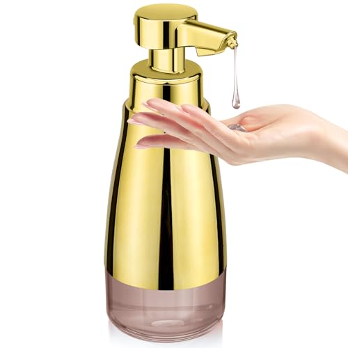 Phneems Seifenspender Automatisch Elektrischer Automatic Soap Dispenser Edelstahl Mit Sensor No Touch Sensor Automatischer Seifenspender FüR Bad KüChe BüRo 450ML USB-Aufladung Gold von Phneems