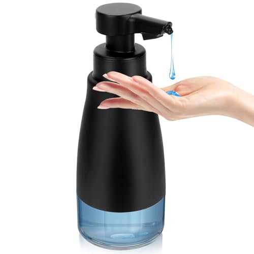 Phneems Seifenspender Automatisch Elektrischer Automatic Soap Dispenser Edelstahl Mit Sensor No Touch Sensor Automatischer Seifenspender FüR Bad KüChe BüRo 450ML USB-Aufladung Schwarz von Phneems
