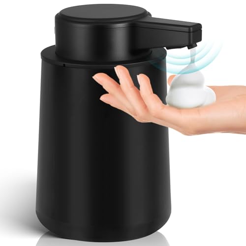 Phneems Seifenspender Automatisch Schaumseifenspender Elektrischer Seifenspender mit Sensor 250ml Soap Dispenser Automatic USB-Aufladung IPX5 Waterproof FüR Bad Küche Schwarz von Phneems
