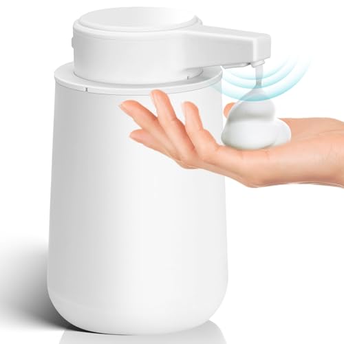Phneems Seifenspender Automatisch Schaumseifenspender Elektrischer Seifenspender mit Sensor 250ml Soap Dispenser Automatic USB-Aufladung IPX5 Waterproof FüR Bad Küche Weiß von Phneems