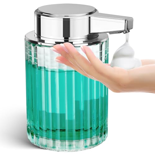 Phneems Seifenspender Automatisch Schaumseifenspender Glas Elektrischer Seifenspender Mit Sensor Soap Dispenser Automatic USB-Aufladung IPX5 Waterproof FüR Bad KüChe Schaum von Phneems