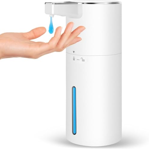 Seifenspender Automatisch Elektrischer 4-Stufen Verstellbar Wandmontage Seifenspender Sensor mit Sensor 400ml No Touch Seifenspender FüR Bad,KüChe,Büro Weiß von Phneems