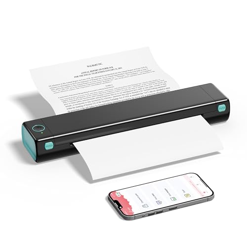 PhoFuta M08F Thermodrucker, Immer Dabei mit Bluetooth, EIN Mini Reisedrucker Mit Kopierpapier A4-Papier ohne Tinte, Kompatibel mit Telefon & PC von PhoFuta