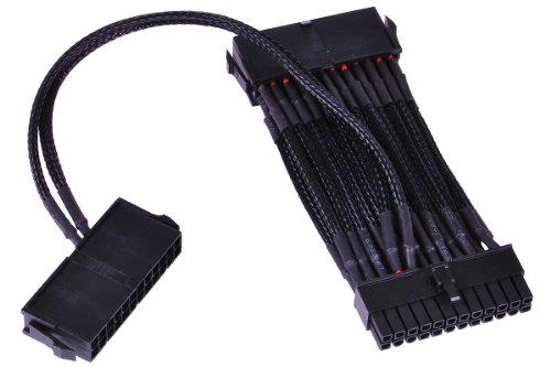Phobya 24Pin 2-Fach Netzteilanschalterkabel (2x24pin auf 1x24pin) - Einzel Sleeving - Schwarz Kabel Sonstige Kabel von Phobya