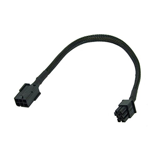 Phobya 6Pin Netzteil Verlängerung 30cm - Schwarz Kabel Lüfterkabel und Adapter von Phobya
