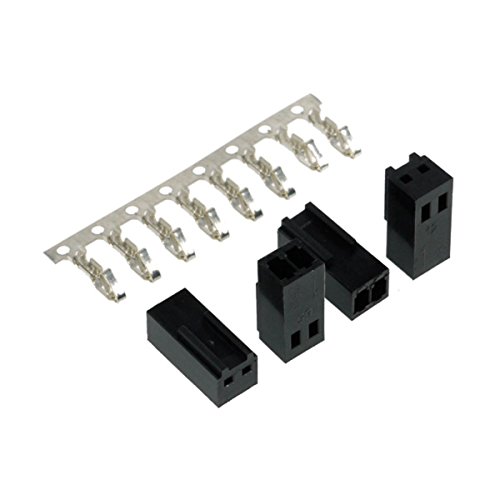 Phobya Fan Power Connector 2Pin Buchse inkl. 2 Pins - 4 Stück Black Kabel Connector von Phobya