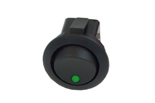 Phobya Wippschalter Rund - LED grün - 1-polig AN/AUS schwarz (3pin) Wasserkühlung Überwachung von Phobya