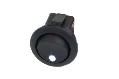 Phobya Wippschalter Rund - LED weiß - 1-polig AN/AUS schwarz (3pin) Wasserkühlung Überwachung von Phobya