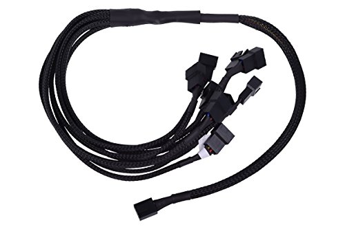 Phobya Y-Kabel 4Pin PWM auf 9X 4Pin PWM 60cm - Schwarz Kabel Lüfterkabel und Adapter von Phobya