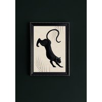 Schwarzer Panther Wand Kunst Druck A4 A3 von PhoebeWalkerDesigns