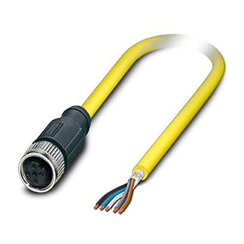 PHOENIX CONTACT SAC-5P-2.0-542/M12FS SH BK Sensor/Aktor-Kabel, 5 Polig, 2m Kabellänge, 130.200g, Gelb von PHOENIX CONTACT