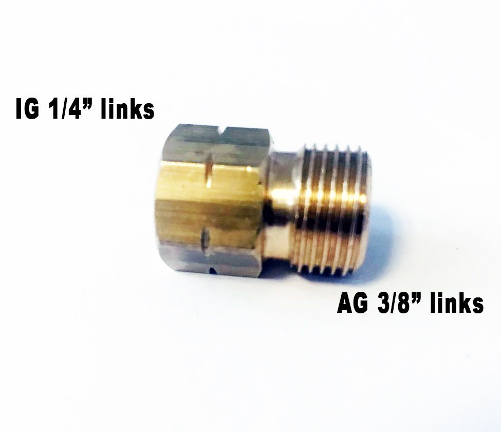 Phönix Germany Anschlussstück Übergang IG 1/4"lks x AG 3/8"lks, (Übergangstück, Verbindungsstück / Reduzierstück, 1-tlg), 1/4" lks Innengewinde, 3/8" lks Außengewinde. von Phönix Germany