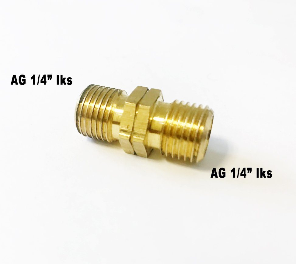 Phönix Germany Anschlussstück Verbindungsstück Gasschlauch Verbinder 1/4"lks x 1/4"lks, (1/4 " Außengewinde (links) x 1/4" Außengewinde (links), 1-tlg), Verbinder Gasschlauch von Phönix Germany