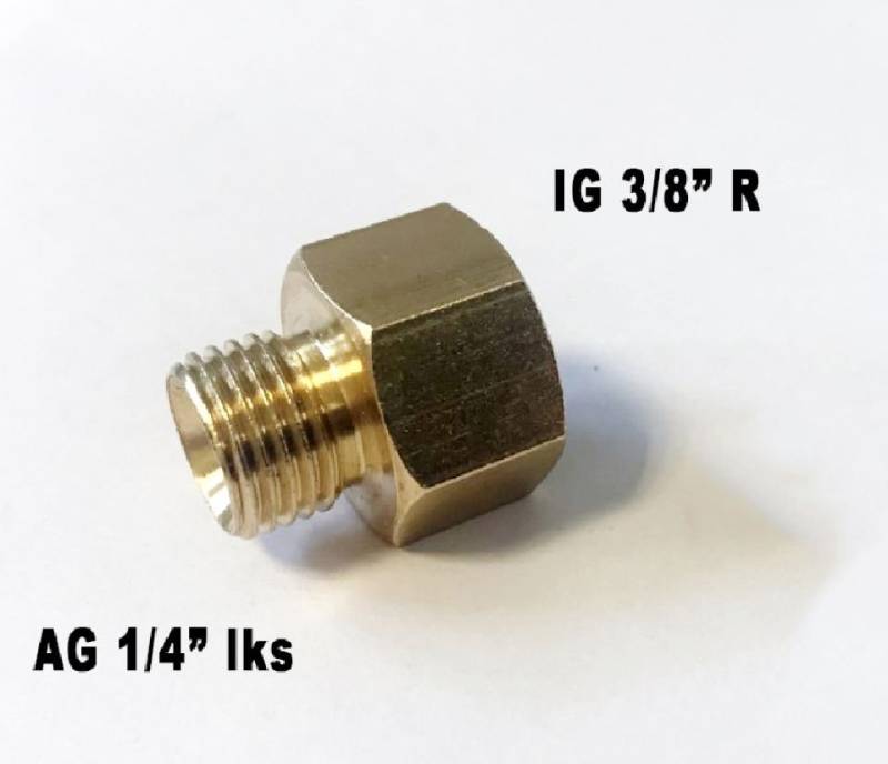 Phönix Germany Anschlussstück Verbindungsstück Übergang IG 3/8" R x AG 1/4" lks, (Verbindungsstück Übergang IG 3/8" R x AG 1/4" lks, 1-tlg), 1/4 " Außengewinde (links) x 3/8" Innengewinde (rechts) von Phönix Germany