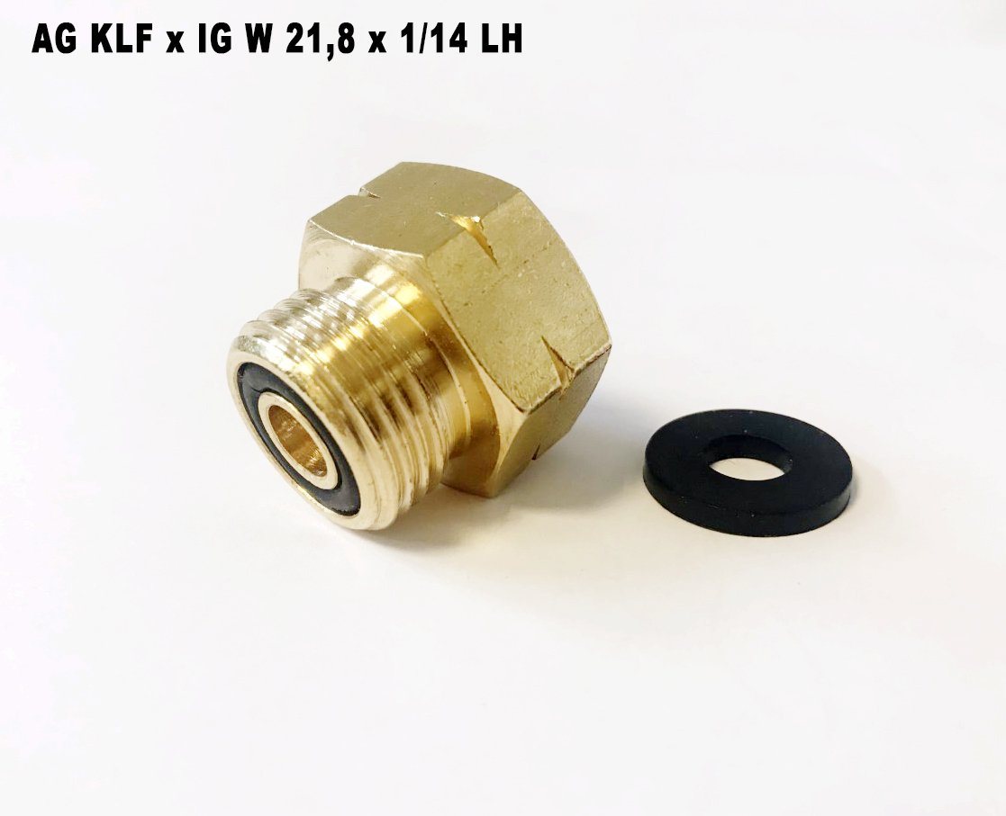 Phönix Germany Anschlussstück Zwischenstutzen Gasflaschenadapter Druckregler KLF x IG W21,8 x 1/14LH, (1-tlg), Druckregler KLF x IG W21,8 x 1/14LH von Phönix Germany