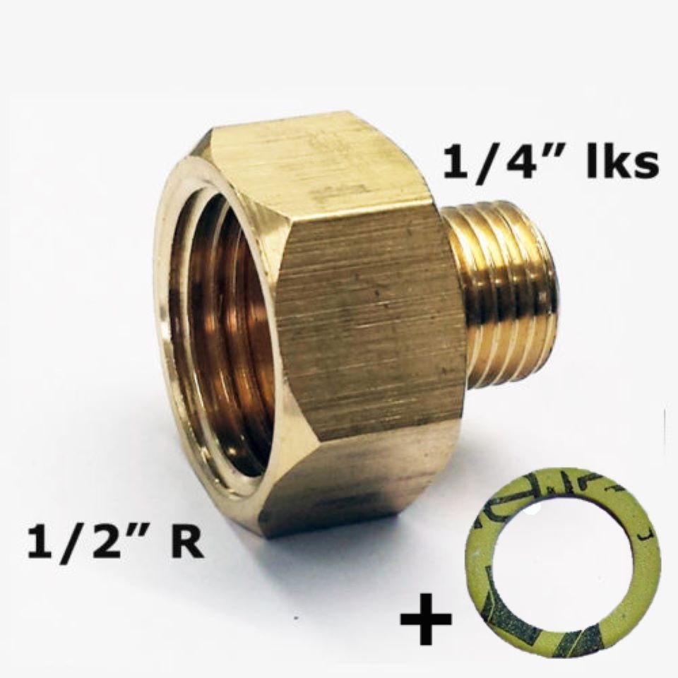 Phönix Germany Anschlussstück gs-a, (2-tlg), Übergang 1/2" R x 1/4" lks LPG Gas Adapter für Gaskocher Gasschlauch von Phönix Germany