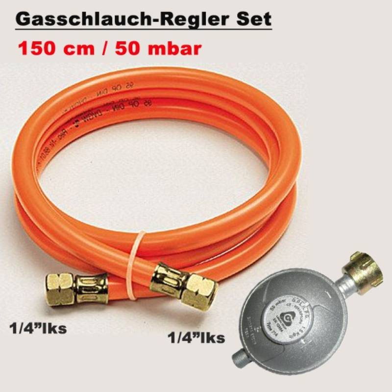 Phönix Germany Gasdruckregler 150/50, 50,00 mbar, Gasschlauch Druckminderer Set 150cm/ 50mbar für BBQ Gasgrill Phönix Germany Gasdruckregler 150/50, 50,00 mbar, Gasschlauch Druckminderer Set 150cm/ 50mbar für BBQ Gasgrill von Phönix Germany