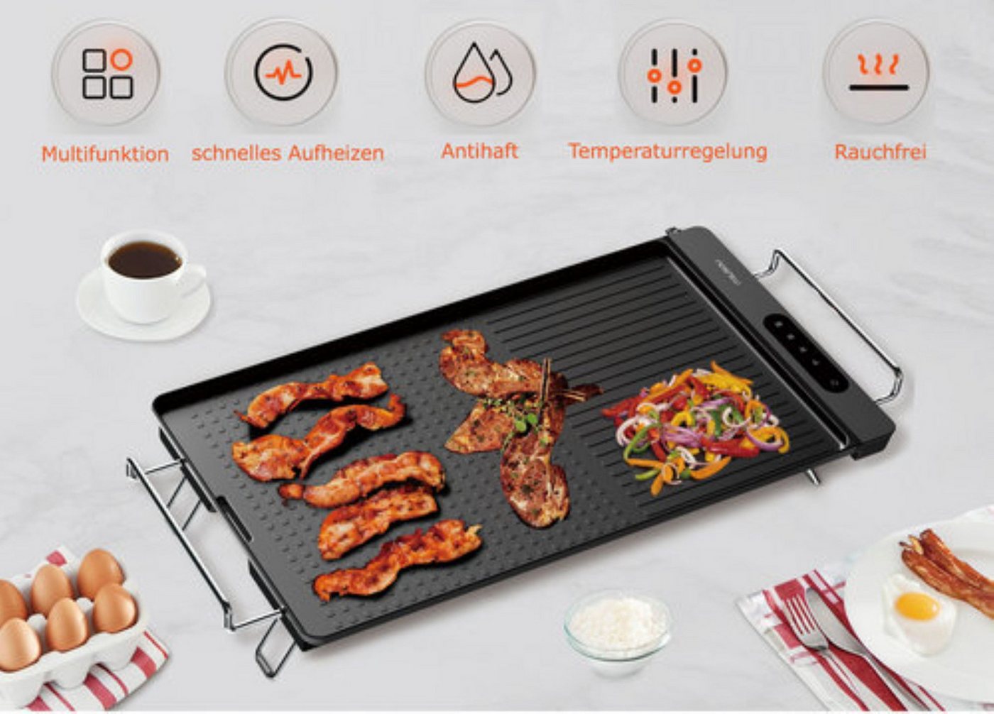 Phönix Germany Tischgrill Elektrogrill, 1300,00 W, Elektrischer Tischgrill Balkongrill Elektrogrill 1300W Grill Phönix Germany Tischgrill Elektrogrill, 1300,00 W, Elektrischer Tischgrill Balkongrill Elektrogrill 1300W Grill von Phönix Germany