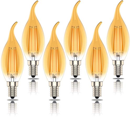 E14 LED Lampe,Warmweiß(2700K), 4W Ersetzt 40W 400lm,Glühbirnen Kerzenform Birne, 6er-Pack von Phoenix-LED