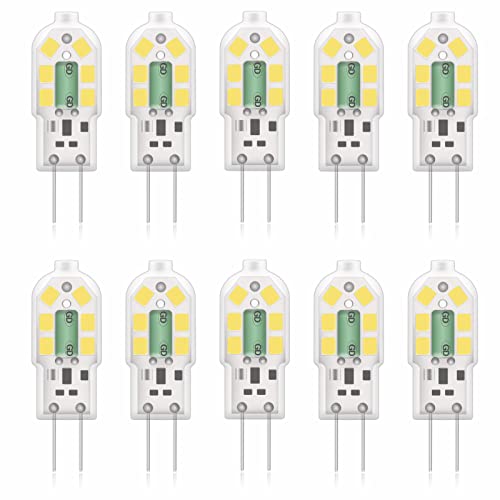 Phoenix-G4 LED Lampen, Birnen 2W 200lm 12V AC/DC Kaltweiß 6500K,Leuchtmittel Stiftsockellampe Glühbirne Ersatz 20W Halogenlampen, Kein Flackern Nicht Dimmbar -10 Pack von Phoenix-LED