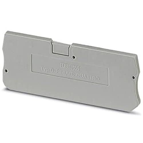Phoenix Safe Contact D-PT 1.5/S-Quattro Abschlussdeckel, 63.2mm Länge, 2.2mm Breite, 24.3mm Höhe, Grau, 50 Stück, 3208375 von PHOENIX CONTACT