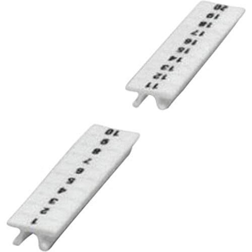 PHOENIX CONTACT ZB 8,LGS:FORTL.ZAHLEN 21-30 Marker für Klemmen Zackband, 21-30 Längs Bedruckt mit Den FortlaufenDen Zahlen, 8 mm Breite, Weiß, 10 Stück von PHOENIX SAFE