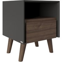 PHOENIX Nachttisch »VICTORIA«, BxH: 45 x 56,8 cm, Spanplatte/Massivholz - grau | braun von Phoenix