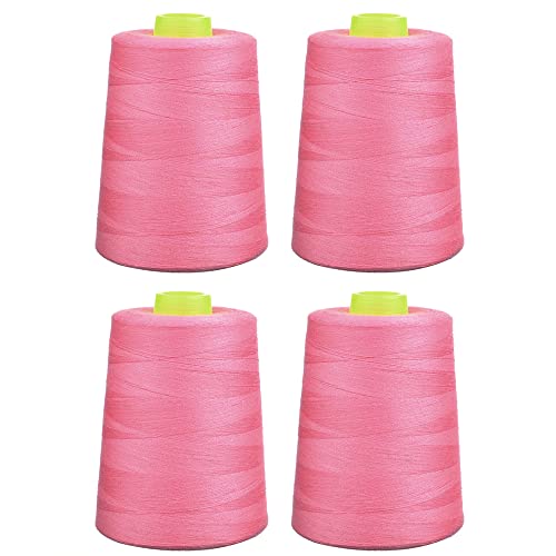 Phönix 4x5000m Universal Qualitätsgarn, Stärke 120 Nähgarn für Overlock-Nähmaschinen (Rosa) von Phönix