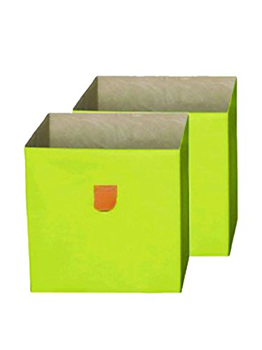 Phoenix 817301GR Aufbewahrungsbox Stor'It im 2er Set passend zu Caro Regalen, 34 x 34 x 34 cm, Kiwi von Phoenix