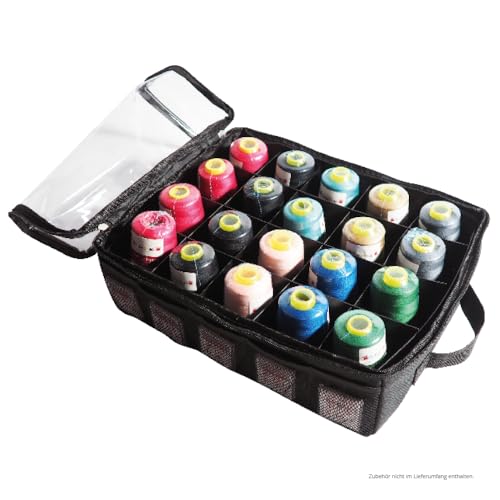 Phönix Garntasche für 20 Overlock Garnrollen 36 x 29 x 10 cm Garn-Organisierer für Anfänger und Profis Aufbewahrungstasche zur Nähgarnaufbewahrung von Overlock-Konen von Phönix