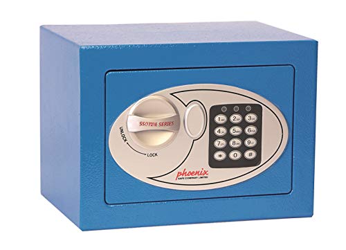 Phoenix SS0721EB Compact Home Office Minitresor Safe Möbeltresor, Blau HxBxT: 17 x 23 x 17 cm 3 kg von Phoenix