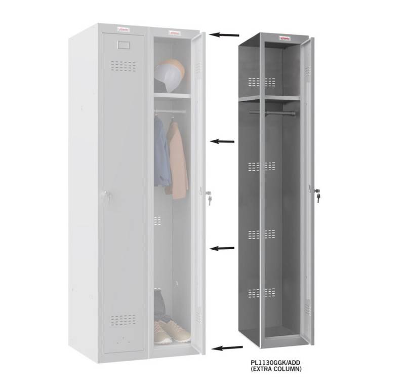 Phoenix Tresor Phoenix PL2160GGK Schließfach Locker Grau - 2 Säulen 2 Türen (1-St) von Phoenix