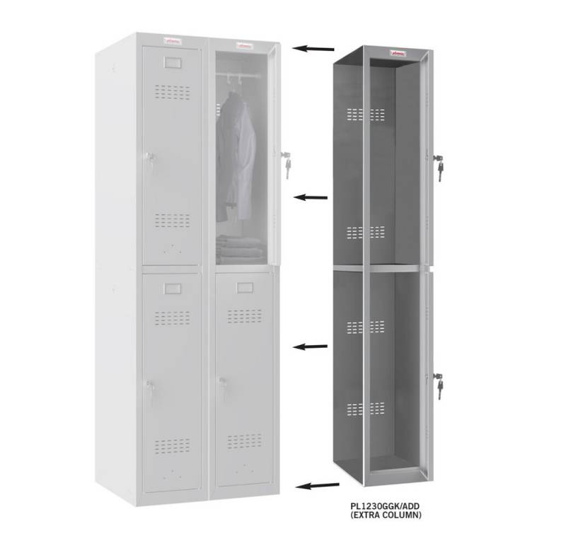 Phoenix Tresor Phoenix PL2260GGK Schließfach Locker Grau - 2 Säulen 4 Türen (1-St) von Phoenix