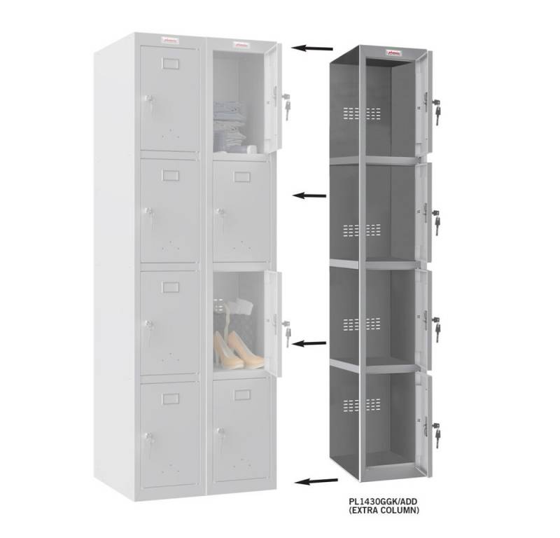 Phoenix Tresor Phoenix PL2460GGK Schließfach Locker Grau - 2 Säulen 8 Türen (1-St) von Phoenix