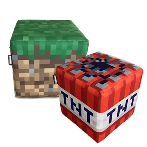 phoenix group AG Minecraft - Sitzhocker im 2er Set, gepolstert, Grasblock und TNT Würfel von Phoenix
