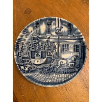 Vintage Blau & Weißer Eisenstein 4" Teller von PhoenixBabbles