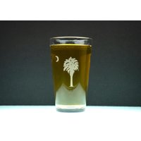 Handgeätzte Sc Palmetto Tree Beer Pint-Gläser | 2Er-Set von PhoenixFireStudios