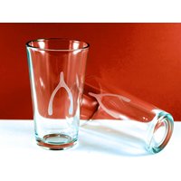 Handgeätzte Wishbone Bier Pint Gläser - Set Mit 2 Stück von PhoenixFireStudios