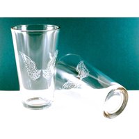 Handgeätztes Engelsflügel Bier Pint Glas Set | 4Er Set von PhoenixFireStudios