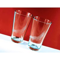Handgeätztes Feder Bier Pint Glas Sandgestrahltes Libby Glas von PhoenixFireStudios