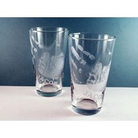 Personalisierte Handabdruck Pintgläser | 6Er Set Sandgestrahltes Andenken von PhoenixFireStudios