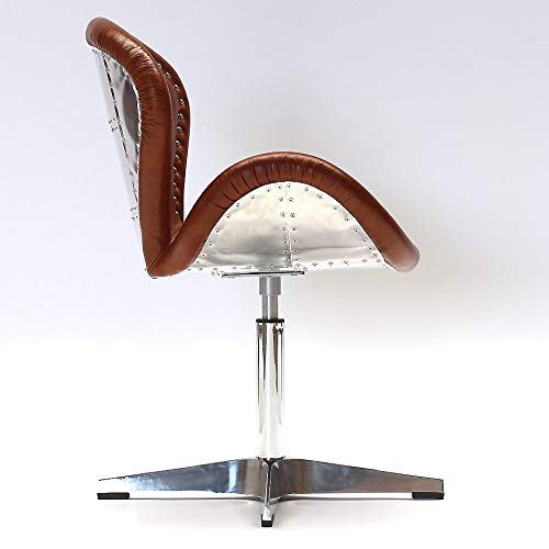 Phoenixarts Echtleder Vintage Ledersessel Braun Design Sessel Loft Drehsessel Lounge Clubsessel Möbel NEU 537 von Phoenixarts