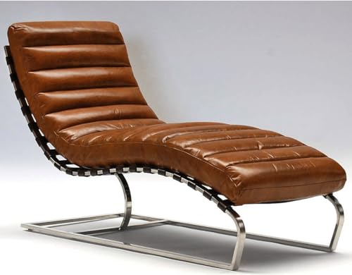 Chaise Echtleder Vintage Leder Relaxliege Braun Design Recamiere Liege Sessel Chaiselongue Ledersessel NEU 536 von Phoenixarts