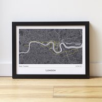 London Marathon Map Print - Läufer Geschenk von PhomeCoUk