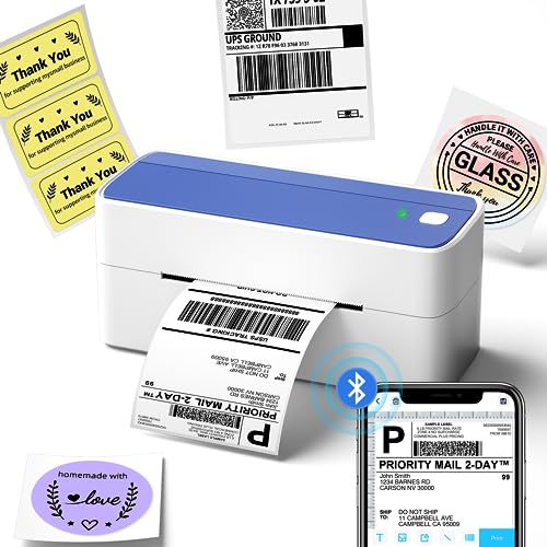 Phomemo 241BT Etikettendrucker - Bluetooth DHL Etikettendrucker für Versandpakete Etiketten 4X6 Thermodrucker für Barcode Versandetiketten Kompatibel mit Ebay,Amazon,Etsy,Shopify, UPS von Phomemo