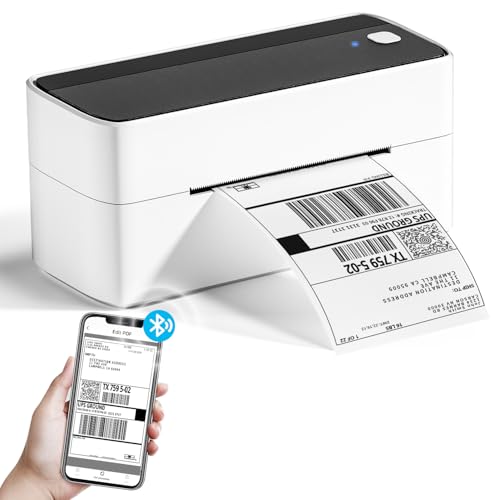 Phomemo Bluetooth Etikettendrucker, DHL Thermodrucker 4x6 Ettikettendrucķer, Bluetooth Etikettiergerät Label Printer für Barcode, Amazon, Etsy, Shopify, Royal Mail, DHL, FedEx, UPS etc von Phomemo