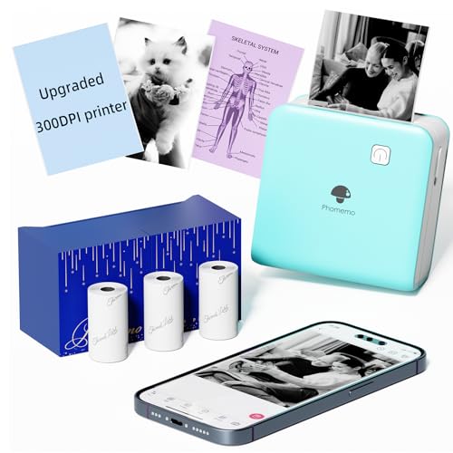 Phomemo Mini Fotodrucker 300 DPI- Mini Thermodrucker für Smartphone, P2S Bluetooth Aufkleber Drucker für Lernen, Mini Tragbarer Fotodrucker für Unterwegs mit 3 Rollen Papier Phomemo Mini Fotodrucker 300 DPI- Mini Thermodrucker für Smartphone, P2S Bluetooth Aufkleber Drucker für Lernen, Mini Tragbarer Fotodrucker für Unterwegs mit 3 Rollen Papier von Phomemo