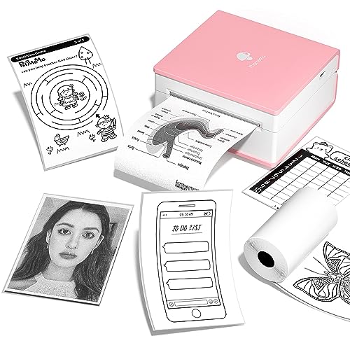 Phomemo M02 Thermodrucker Mini Wireless-Taschendrucker On-The-Go-Empfangsdrucker, 203 DPI, kompatibel mit Android iPhone und iPad, für Journal, Kinder, Geschenk, Pink von Phomemo