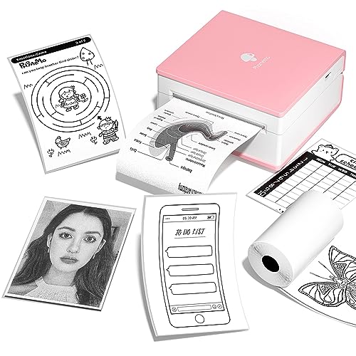 Phomemo Mini Thermodrucker Wireless-Taschendrucker On-The-Go-Empfangsdrucker, 203 DPI, Mini Drucker kompatibel mit Android iPhone und iPad, Thermofotodrucker für Journal, Kinder, Geschenk, Pink von Phomemo