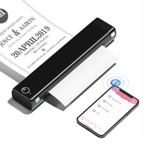 Phomemo M08F Mobiler Drucker A4 für Unterwegs Thermodrucker - Tragbarer Bluetooth Drucker für Den Heimgebrauch im Büro, Kompatibel mit Laptops und Smartphones, Schwarz von Phomemo